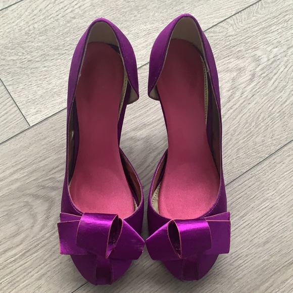 Purple Satin Heels - Picture 4 of 4